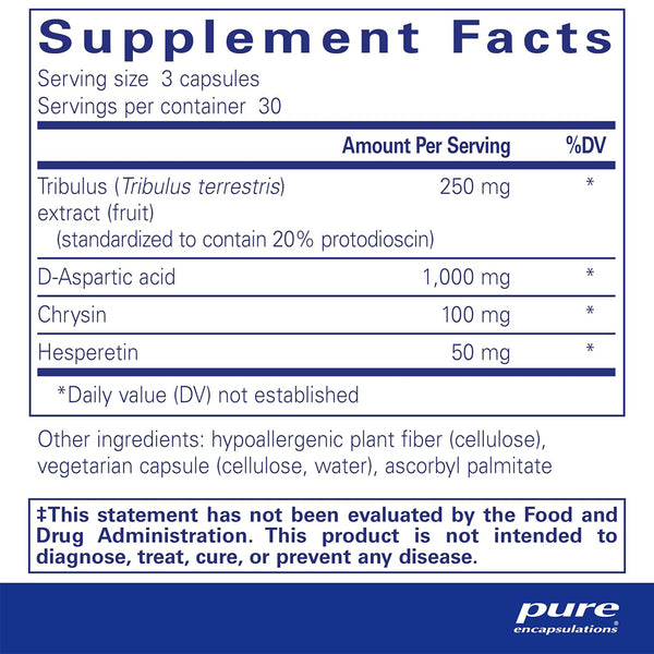 Pure Encapsulations Tribulus Formula supplements facts