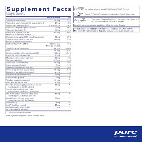 Ingredients of Pure Encapsulations UltraNutrient 