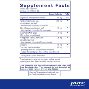 Pure Encapsulations Vascular Relax supplements facts