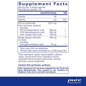 Pure Encapsulations VisionPro EPA/DHA/GLA supplements facts