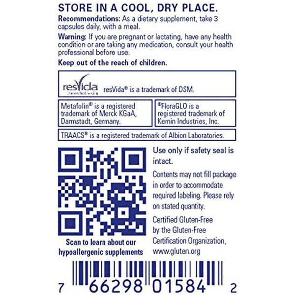 Pure Encapsulations VisionPro Nutrients without zinc supplements facts