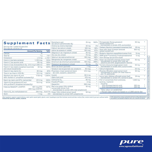 Pure Encapsulations Women's Pure Pack supplements facts