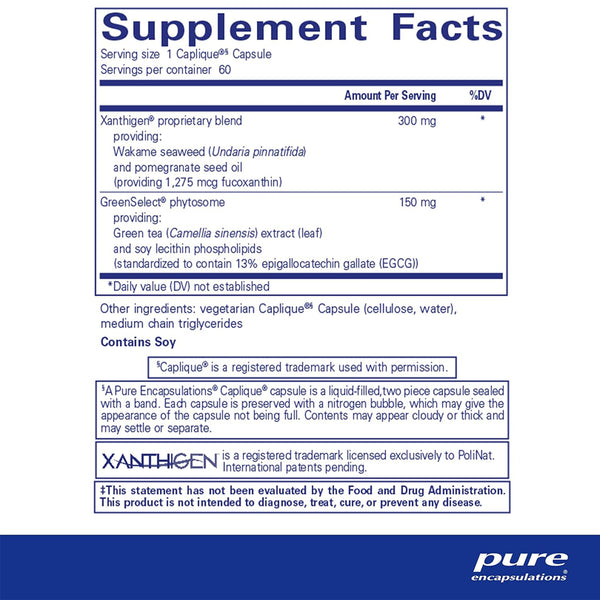 Pure Encapsulations XanthiTrim supplement ingredients