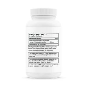 Thorne Grape Seed Extract 60 caps supplement facts