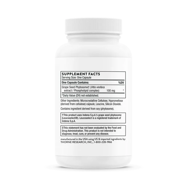 Thorne Grape Seed Extract 60 caps supplement facts