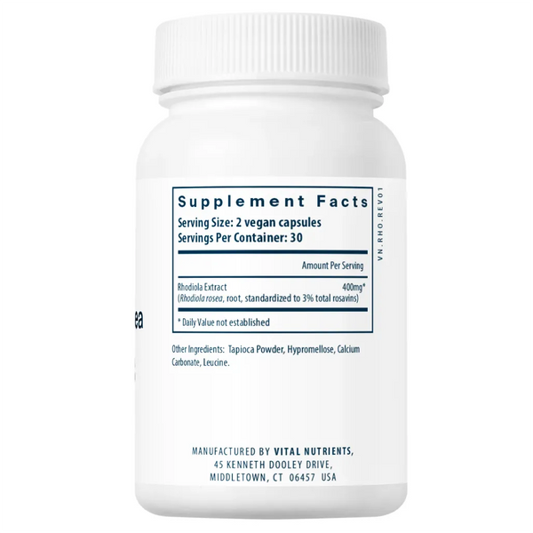 Rhodiola rosea 3% 200 mg by Vital Nutrients at Nutriessential.com