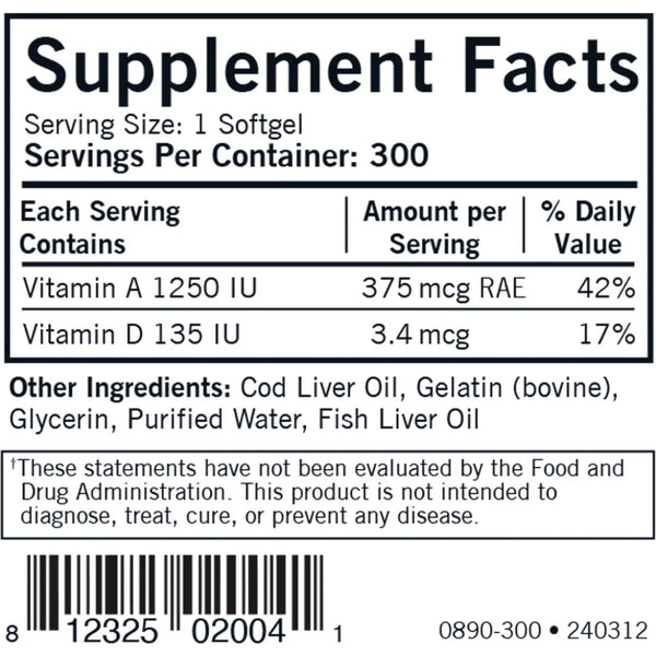 Cod Liver Oil with Vitamins A and D