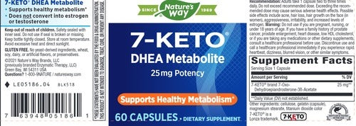 7-KETO 3 DHEA 25 mg Potency by Natures way
