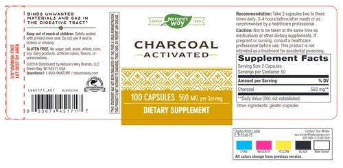 Activated Charcoal 560 mg Natures way