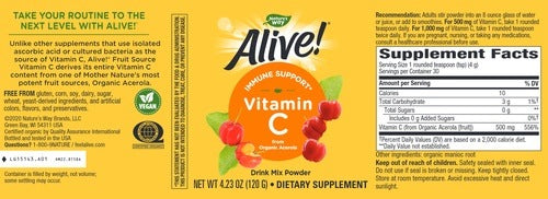 Alive Fruit Source Vitamin C Powder Natures way