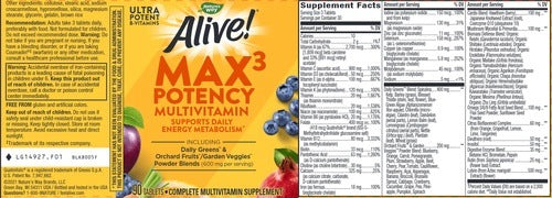 Alive Max3 Daily Multi-Vitamin Natures way