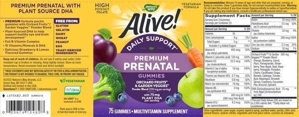 Alive Prenatal Gummy Vitamins Natures way