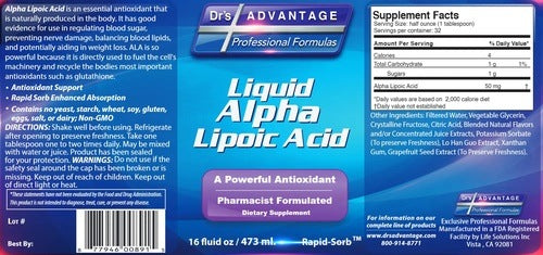 Alpha Lipoic Acid 16 oz Drs Advantage