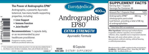Andrographis EP80 Extra Strength EuroMedica