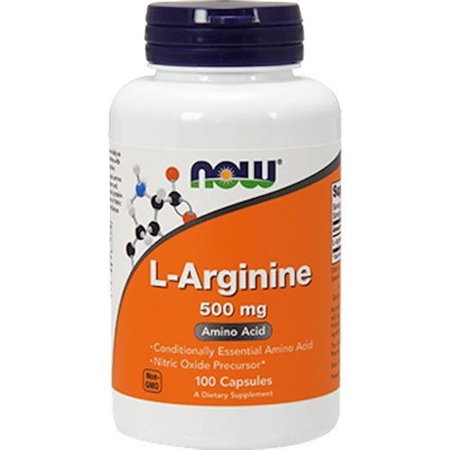 L Arginine 500 mg by NOW - 100 Capsules
