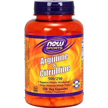 Arginine 500mg Citrulline 250mg NOW SPORTS