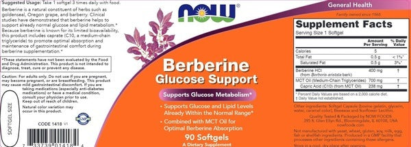 Berberine Glucose Support NOW