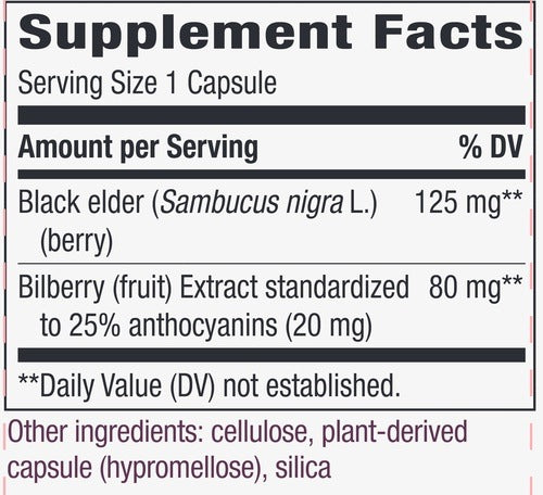 Bilberry supplement facts by Natures way
