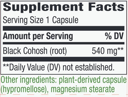 Black Cohosh Root 540 mg Natures way