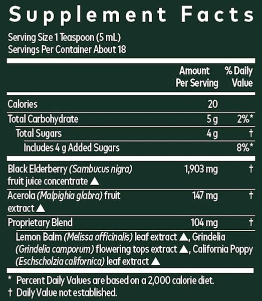 Black Elderberry Nighttime Syrup Gaia Herbs