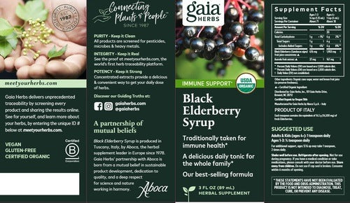 Black Elderberry Syrup Gaia Herbs