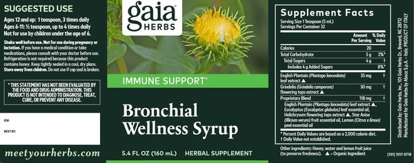 Bronchial Wellness Syrup Gaia Herbs