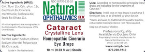 Cataract Crystalline Lens Homeopathic Cineraria Eye Drops Natural Ophthalmics, Inc