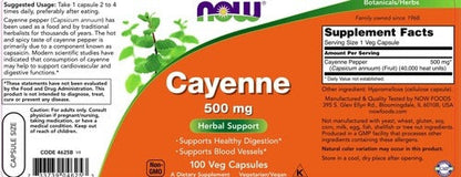 Cayenne 500 mg NOW