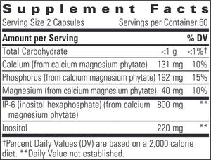 Integrative Therapeutics Cellular Forte with IP-6 & Inositol supplement facts