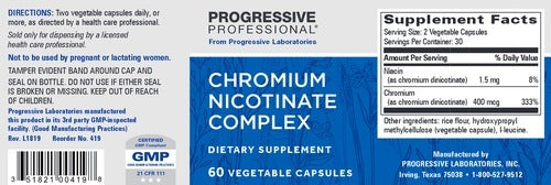 Chromium Nicotinate Complex Progressive Labs
