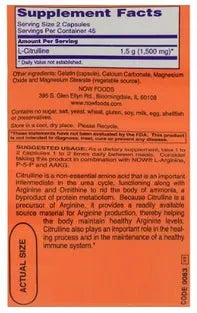Citrulline 750mg NOW SPORTS