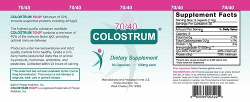 Colostrum 70/40 500 mg Proper Nutrition
