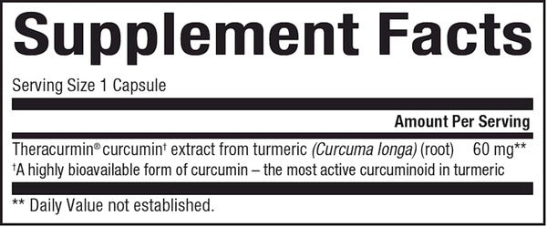 Ingredients of Double Strength Theracurmin dietary supplement - theracurmin, curcumin root