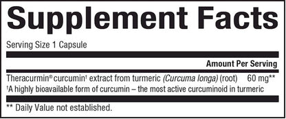 Ingredients of Double Strength Theracurmin dietary supplement - theracurmin, curcumin root