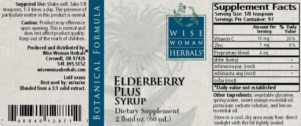 Elderberry Plus Syrup Wise Woman Herbals