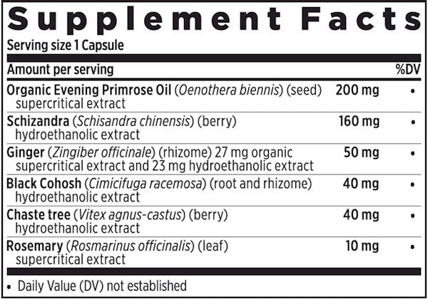 Ingredients of Estrotone dietary supplement - organic evening primrose oil, schizandra