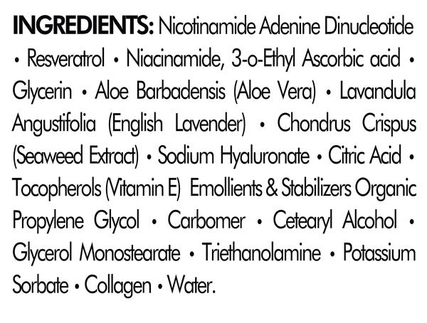 Ingredients of Eternal Platinum Nad Serum - Collagen, Vitamin C, E