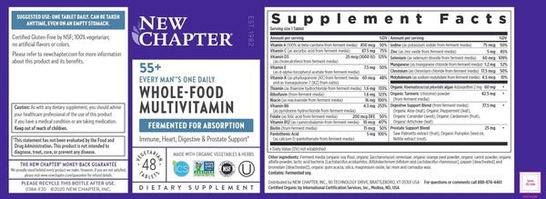 Benefits of Every Man's One Daily 55+ - 48 Veg Tabs | New Chapter | Supports immune function