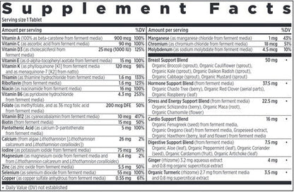 Ingredients of Every Woman's One Daily 40+ dietary supplement - vitamin A, vitamin C, vitamin D3