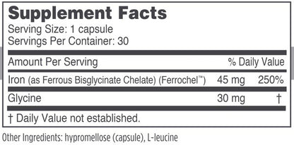 Ingredients Ferrosolve - 30 caps by NBI
