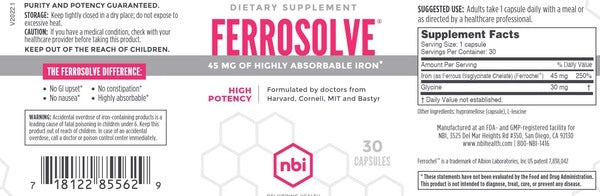 About Ferrosolve - Supports oxygen supply to tissues and  organs