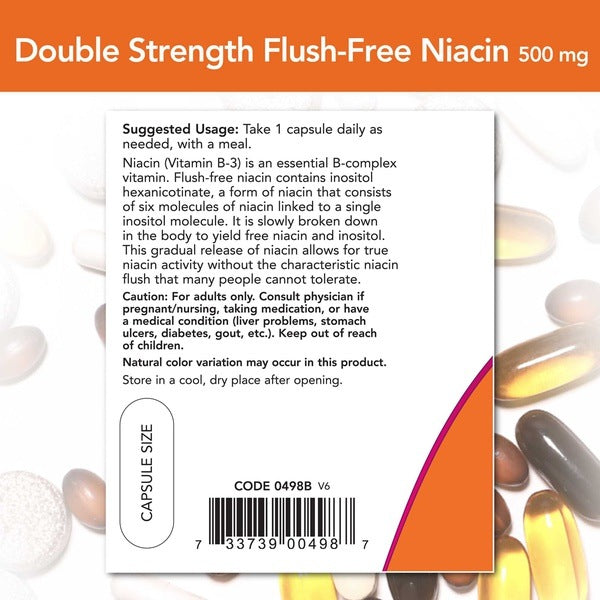 Flush Free Niacin 500 mg NOW