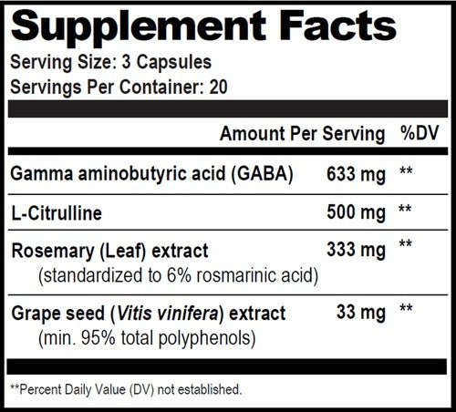 Ingredients of Gaba Brain Food Dietary Supplement - Gamma Aminobutyric Acid, L-Citrulline