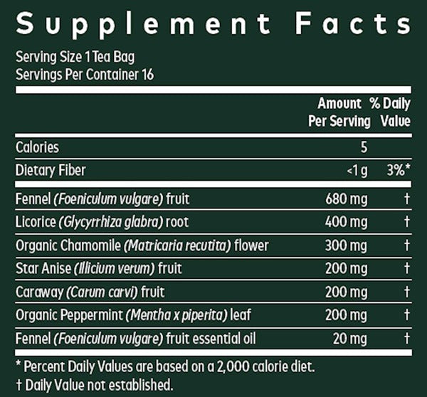 Gaia Herbs Gas & Bloating Herbal Tea 16 tea bags | Nutriessential