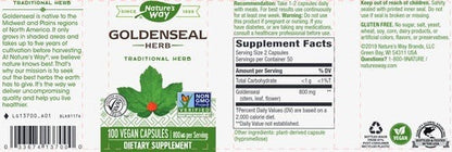 Goldenseal Herb 400 mg Natures way