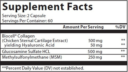 Ingredients of HA Plus dietary supplement - collagen, glucosamine sulfate HCL, methylsulfonylmethane