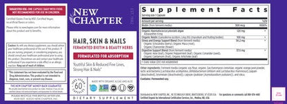 Benefits of Hair, Skin & Nails - 60 Veg Capsules | New Chapter | healthy skin, hair & nails