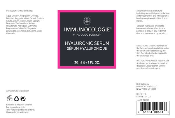 Hyaluronic Serum 1 fl oz Immunocologie