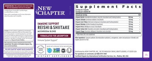 Benefits of  Immune Support Reishi & Shiitake  - 120 Veg Caps| New Chapter | Supports immune system
