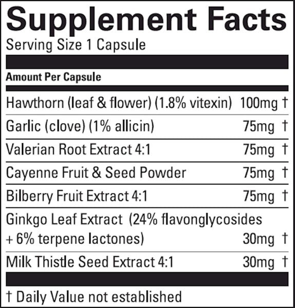 Ingredients of Kardovite Dietary Supplement - Garlic, Valerian Root Extract, 